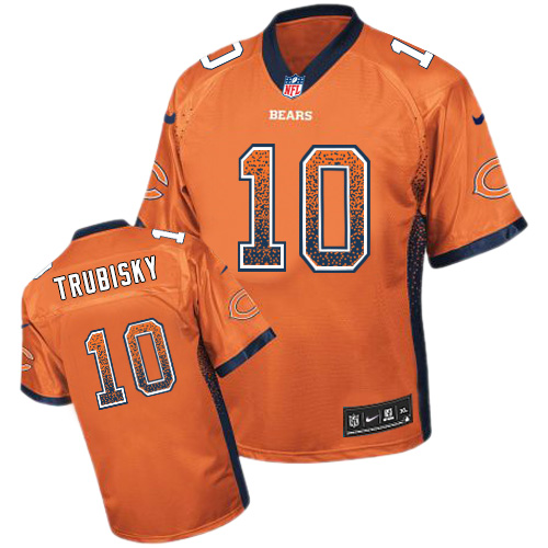 Nike Bears #10 Mitchell Trubisky Orange Alternate Men's Stitched NFL Elite Drift Fashion Jersey - Click Image to Close